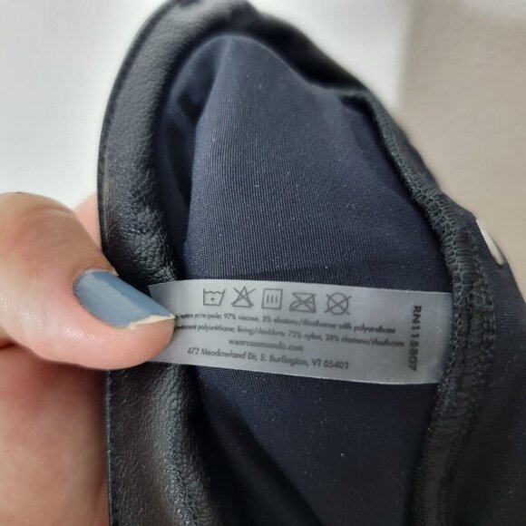 Commando‎ Medium Black Faux Leather Flare Women's Pants M - Picture 6 of 6